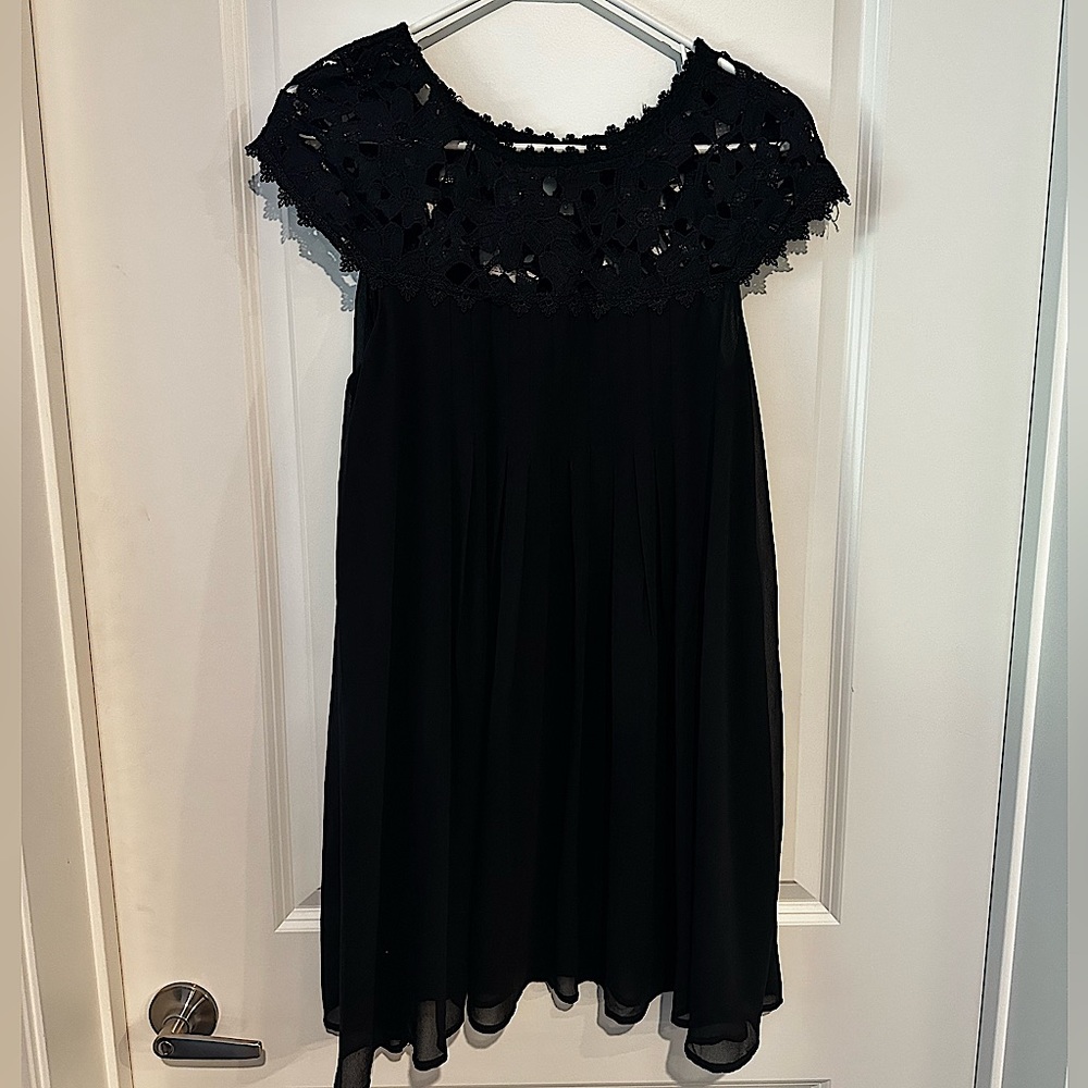 Altar’d State black dress with Lace shoulders